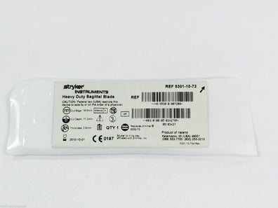 5301-10-72 ~ Stryker Heavy Duty Sagittal Blade 19.5mm x 71.0mm x 0.8mm (x)